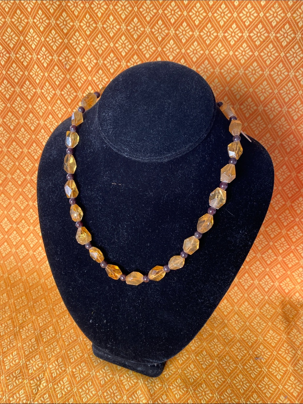 Amber Faceted Bead Necklace - Women Jewelry faceted citrine and tiger eye beads